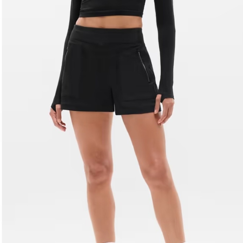 Athleta Brooklyn Short Navy Blue High‎ Rise Active Travel Shorts Womens Size 18